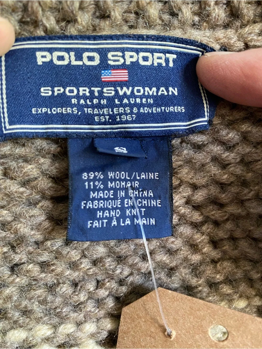 Polo by Ralph Lauren Cream and Brown Fair Isle Shawl Collar Cardigan